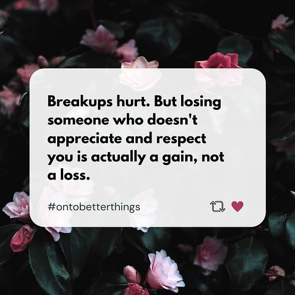 Breakup quote to get over him, heal and move on